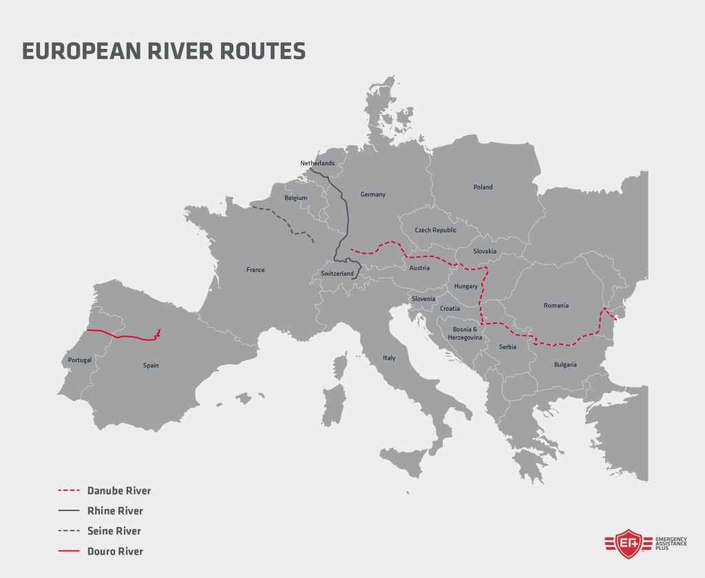 map of European river routes